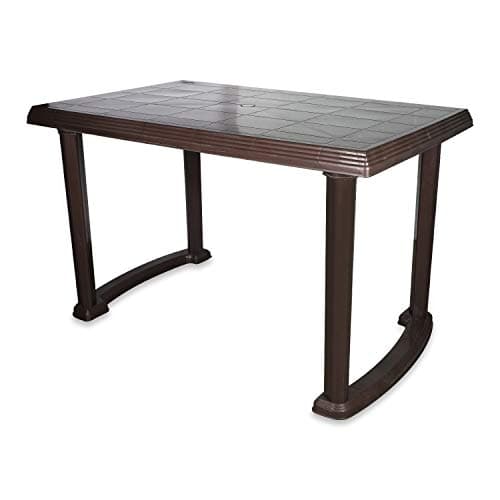 National Jaipur Plastic Rectangular Contemporary Four Seater Dining Table (Brown)