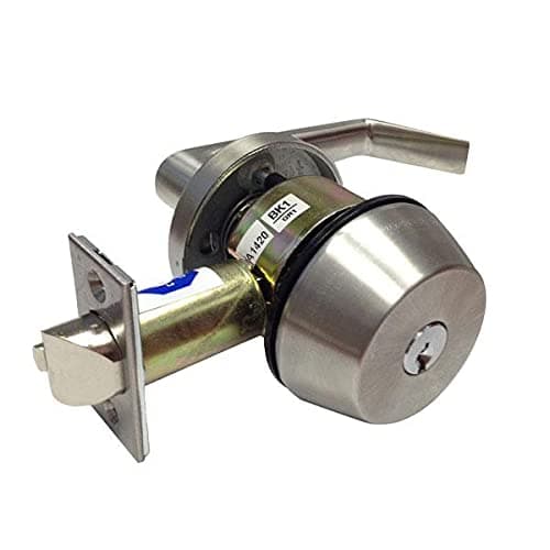 Marks USA -145KL - Commercial Deadlatch - SGL Cylinder - Interior Lever Handle - 2 3/4" Backset - 32D - Satin Stainless - Grade 1