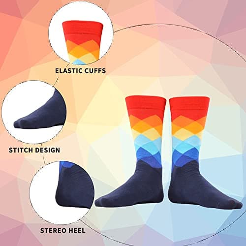 WeciBor Men's Dress Cool Colorful Fancy Novelty Funny Casual Combed Cotton Crew Socks Pack