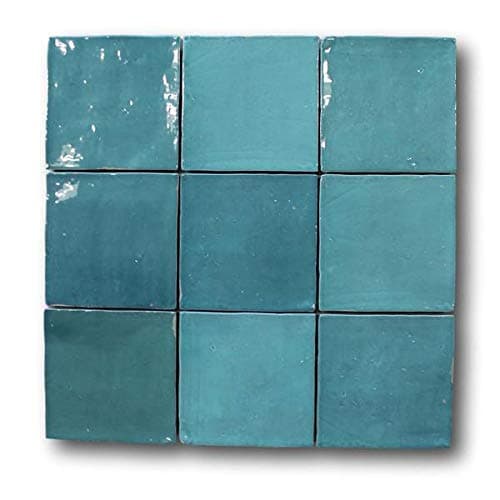 9 Square Foot Box of Mestizaje Zellige 5 x 5 Ceramic Tiles - Turques