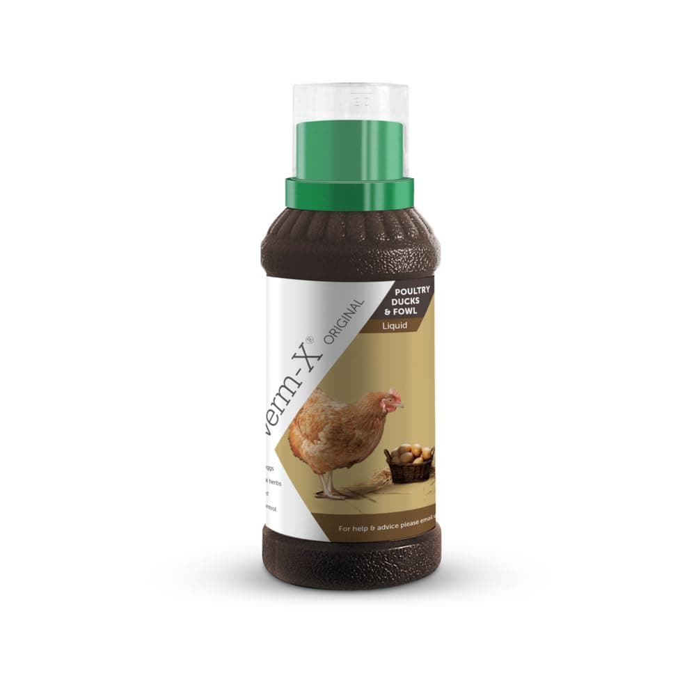 Verm-X 100% Natural Liquid for Poultry. Supports Intestinal Hygiene. Vet Approved. UFAS Assured. Contains Prebiotic for Gut Biome. Restores and Maintains Gut Vitality. Wormwood Free - 250ml