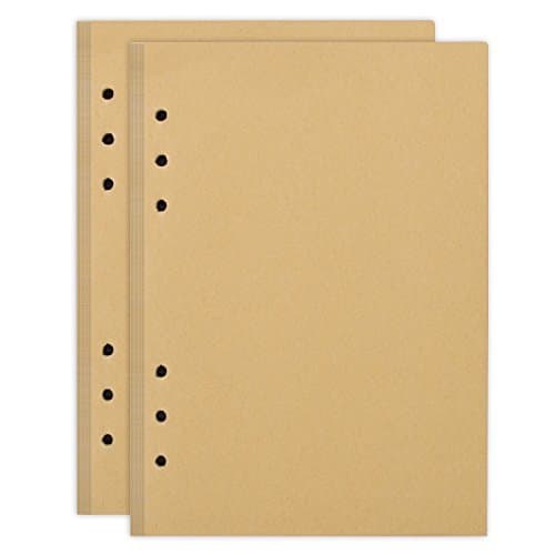 izBuy Filler Paper, 2pcs Refills 6 Holes Lined Beige Paper for A5 6 Ring Binder Journal, 5.8 X 8.2 Inches,300 pages/150Sheets