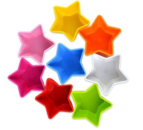 StarBox 5 Pcs Small Colorful Plastic Planters Succulents Plant Watering Pot Indoor and Outdoor Flower Pot (Stars 5Pcs)