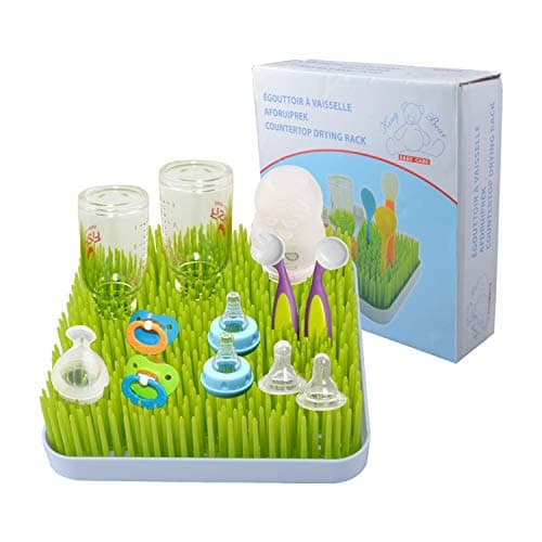 Baby Bottle Drying Rack, Enlala Baby Anti-Bacterial Countertop Drainer Mat and Dryer Stand for Infant Dishes, Bottles and Accessories