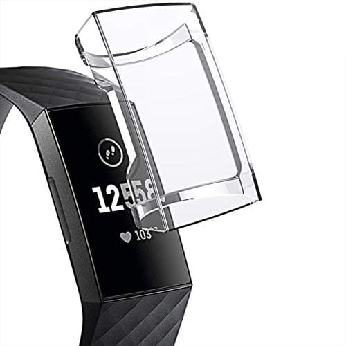 Minfex compatible with Fitbit Charge 3 Screen Protector, Chargeable Protective Case Soft&Slim TPU Cover Frame Sport Accessories for Fitbit Charge 3/Charge 3 SE Fitness Activity Tracker (1 Pack(Clear))