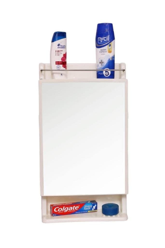 ZOSHOMI Orril Rich Look Mirror Bathroom Cabinet with Storage-Strong and Heavy Rich Look Cabinet with Mirror- Rich Look -Ivory -Made in India