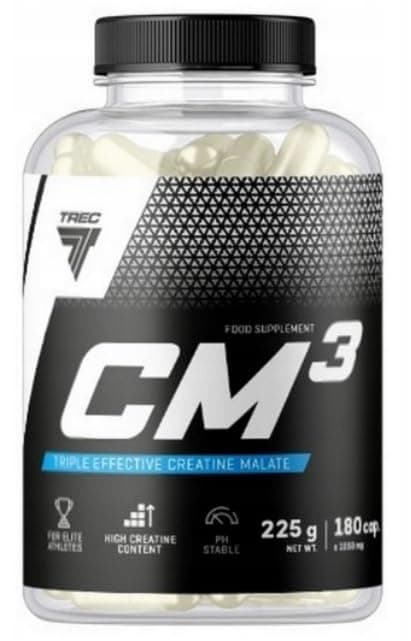 Trec NutritionCM3-180 Caps - Advanced Creatine Capsules for Endurance and Performance Boost - Tri-Creatine Malate Formula