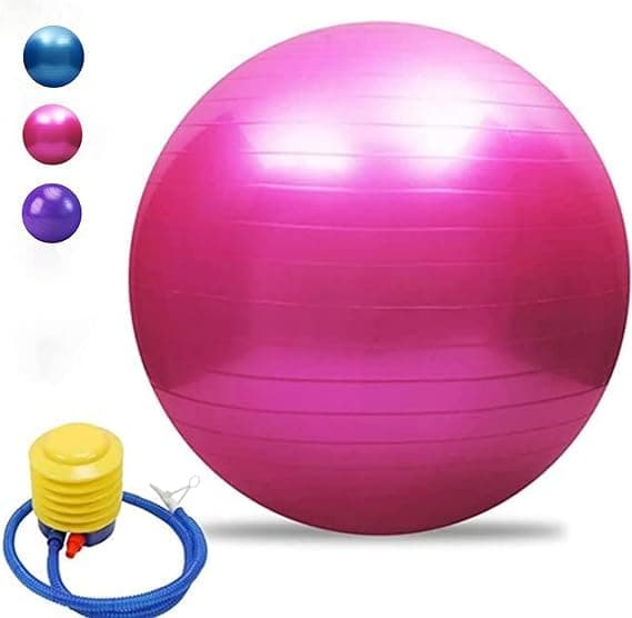 Yoga Ball Anti-Burst, Exercise Ball with Air Pump Thickened Stability Balance Ball for Physical Fitness Exercise 55cm/65cm/75cm Fitness Workout Stability Pilates, Gym & Home