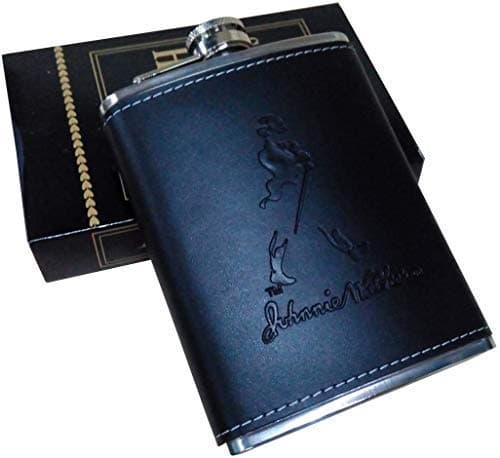 Stainless Steel and Stitched Leather Hip Flask 8 oz (230 Ml), Wine Whiskey Vodka Alcohol Drinks Pocket Bottle for Men Women - Alcoholic