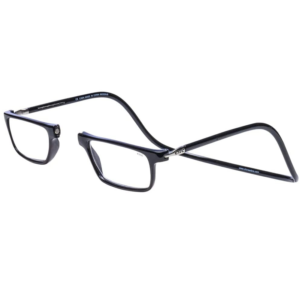 Magnetic Reading Glasses for Men or Women, Computer Readers, Executive (M-XL, Black, 1.50 Magnification)