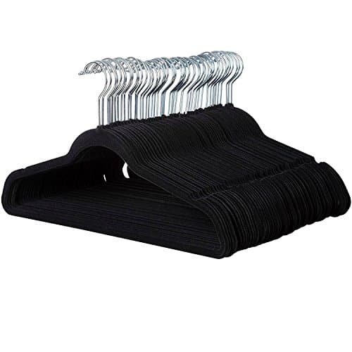 Closet Basic HG-Black-100 Velvet Hangers Black 100 Piece
