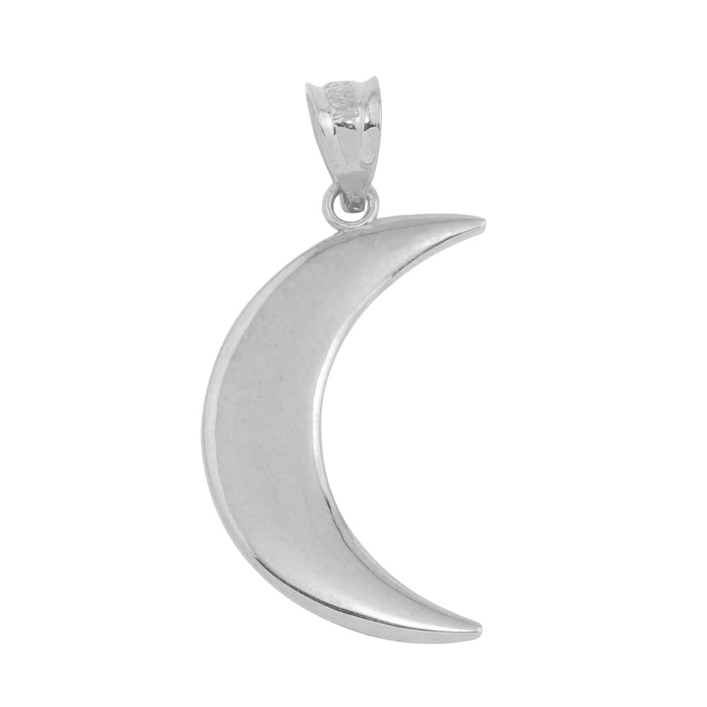 High Polish 925 Sterling Silver Crescent Moon Charm Pendant