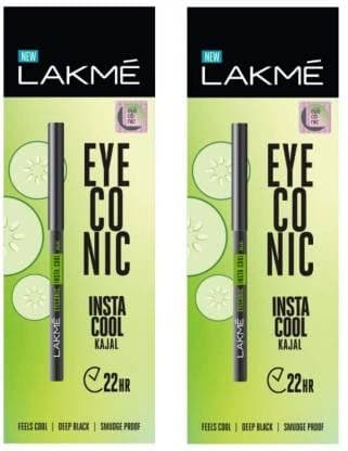 Eyeconic Insta Cool Kajal, Matte Finish (Pack Of 2) (0.35g x 2) (Black, 0.7g)