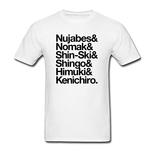 Liwon Man Japanese Hip Hop 100% Cotton Tshirts White M