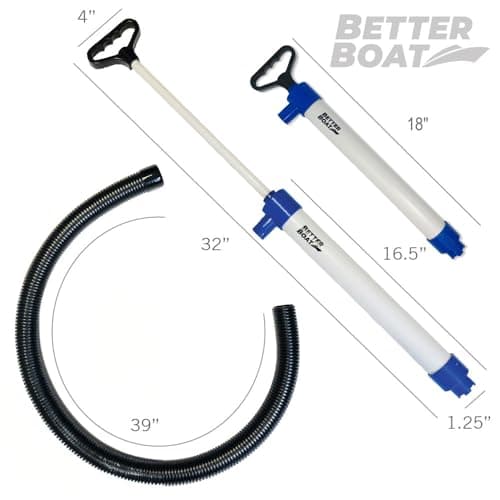 Manual Bilge Pump for Boats Kayak Canoe Hand Water Pump | Hand Pumps Siphon Pump Bailer Kayaking Boat with Hose Portable Held 20 Gallons Per Minute Suction Marine Grade Regular