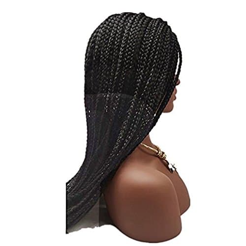 YongerBeauty Micro Braided Lace Front wigs With Baby Hair Realistic Scalp Design Heat Resistant Synthetic Full wig for Women Dress (22 inch)