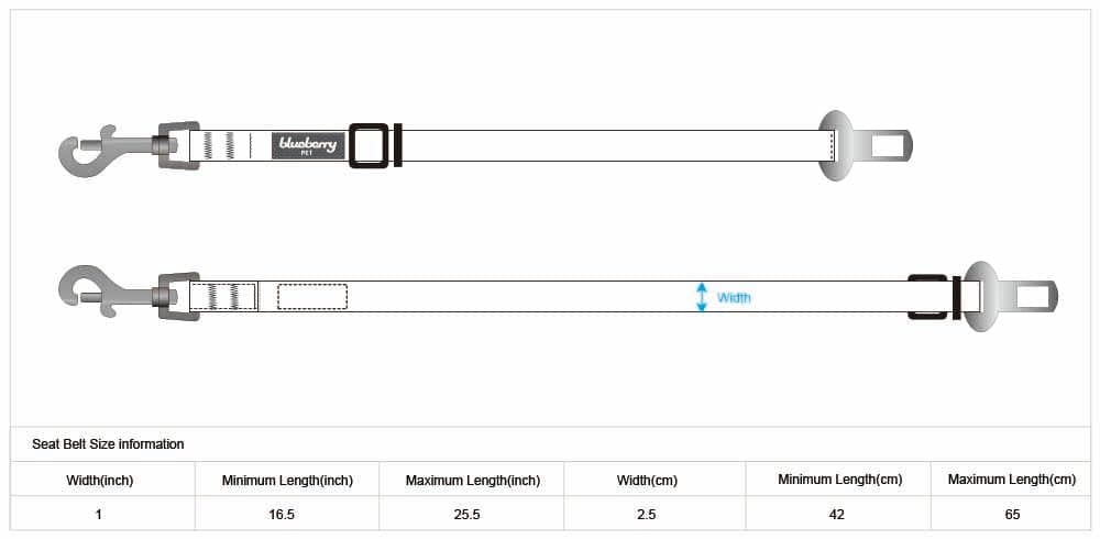 Blueberry Pet Essentials Pastel Color Reflective Dog Seat Belt Tether, Baby Blue, Durable Safety Car Vehicle Seatbelts Leads Use with Harness