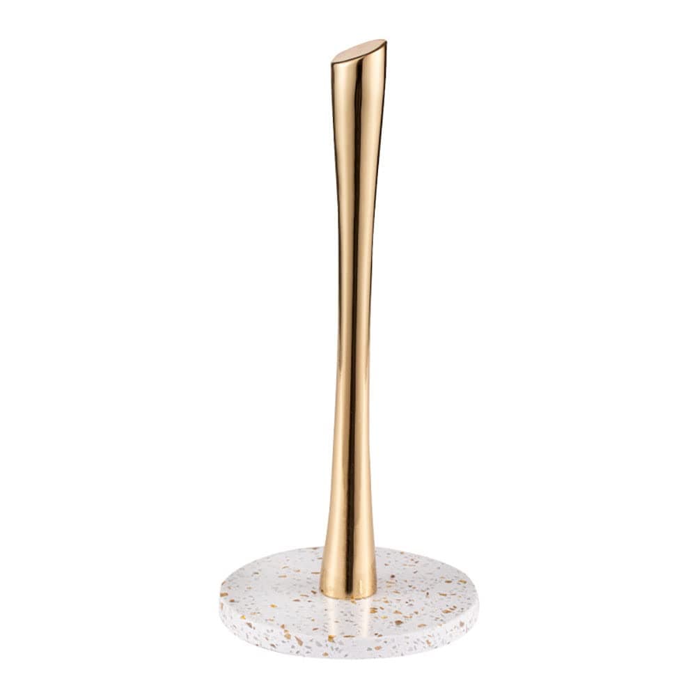 Marble Base Paper Towel Holder - Weighted Base - Sturdy, Durable, Rust-Proof for Kitchen, Livingroom, Bathroom, Countertop (White)