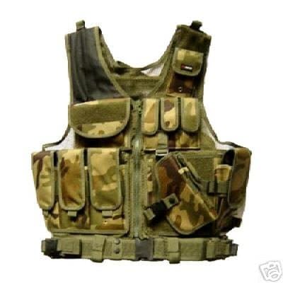 Deluxe Tactical Pistol Vest - Woodland Camo - One Size Fits All