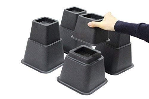 Bed Risers 8 inch Heavy Duty, 3 Height Option Furniture Risers, Bed Riser and Bed Lifts, Black
