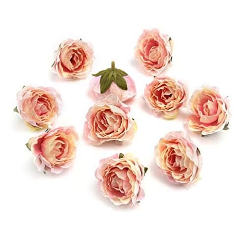 Fake flower heads in bulk wholesale for Crafts Peony Flower Head Silk Rose DIY Scrapbooking Decorative Flower Heads Decor for Home Garden Wedding Birthday Party Decoration Supplies 30PCS 4cm (Pink)