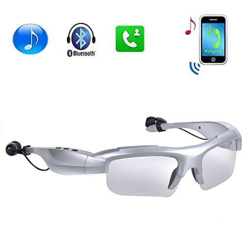Momoday Sunglasses Digital bluetooth 4.0 Glasses Stereo Headset Headphones with Handsfree Driving Music MP3 Player Answer Phone for Android IOS Smartphones and All Device with Bluetooth (white)