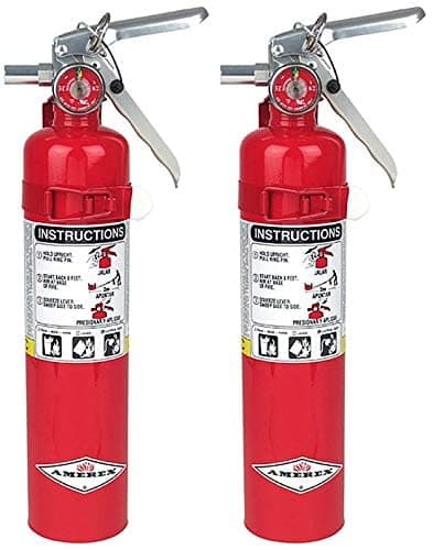 AmerexB417, 2.5 lb. ABC Dry Chemical Class A B C Fire Extinguisher with Wall Bracket, 2 Pack