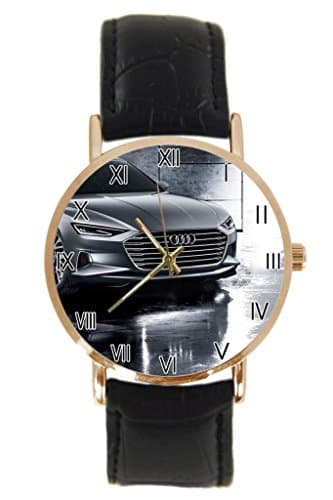 Audi Prologue Concept Custom 100% NEW genuine leather Band fashion adult's Sport wrist watch