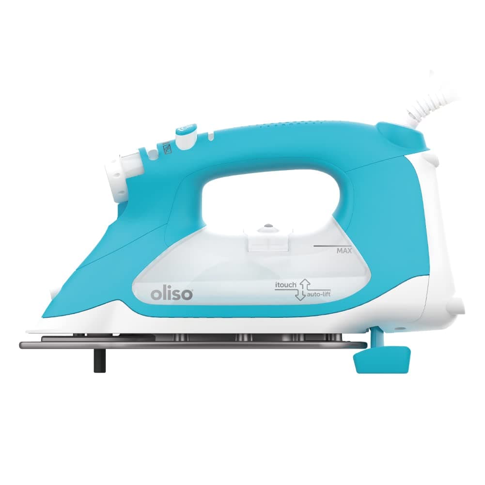 Oliso TG1600 Pro Plus SmartIron with Automatic Lifting 1800 Watt for Clothing, Sewing, Quilting and Crafts, Iron, Diamond Ceramic Flow Sole, Steam Iron, Turquoise