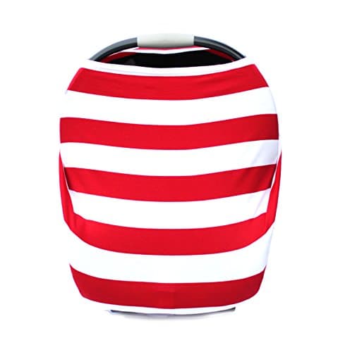 Cotton Ultrasoft Multi-Use Stretchy Baby Car Seat Canopy, Nursing Cover, High Chair Cover, Shopping Cart Cover, Infinity Scarf with Bonus Drawstring Bag"The Waldo"