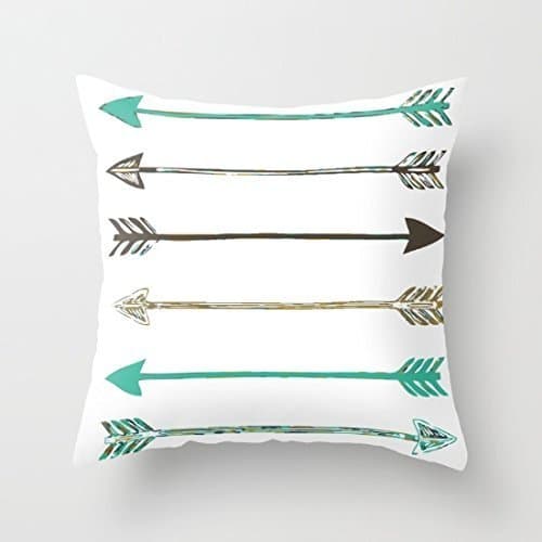 Decorative Square Pillow Covers Cushion Cover Arrow Throw Pillow Case 18x18 Inches