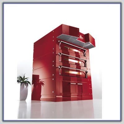 Italforni Bull - 3 Decks w/ proofer (w/hood), red