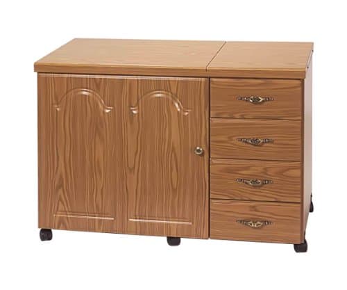 Model 4700 Maximum Storage, Large Work Area Large Area Cabinet, 4 Drawers, Electric Lift. Maple