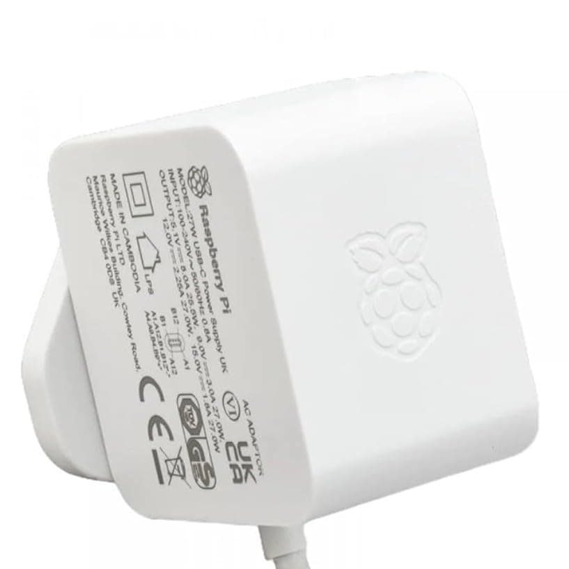 5 Official 27W with USB-C PC Power Supply - White Colour