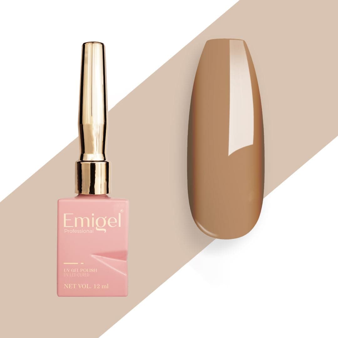 Emigel Professional UV Gel Polish ROSE BROWN,- E058 | Cured With UV LED Lamp | Super Glossy Finish |Quick Drying Nail Polish (12ml)