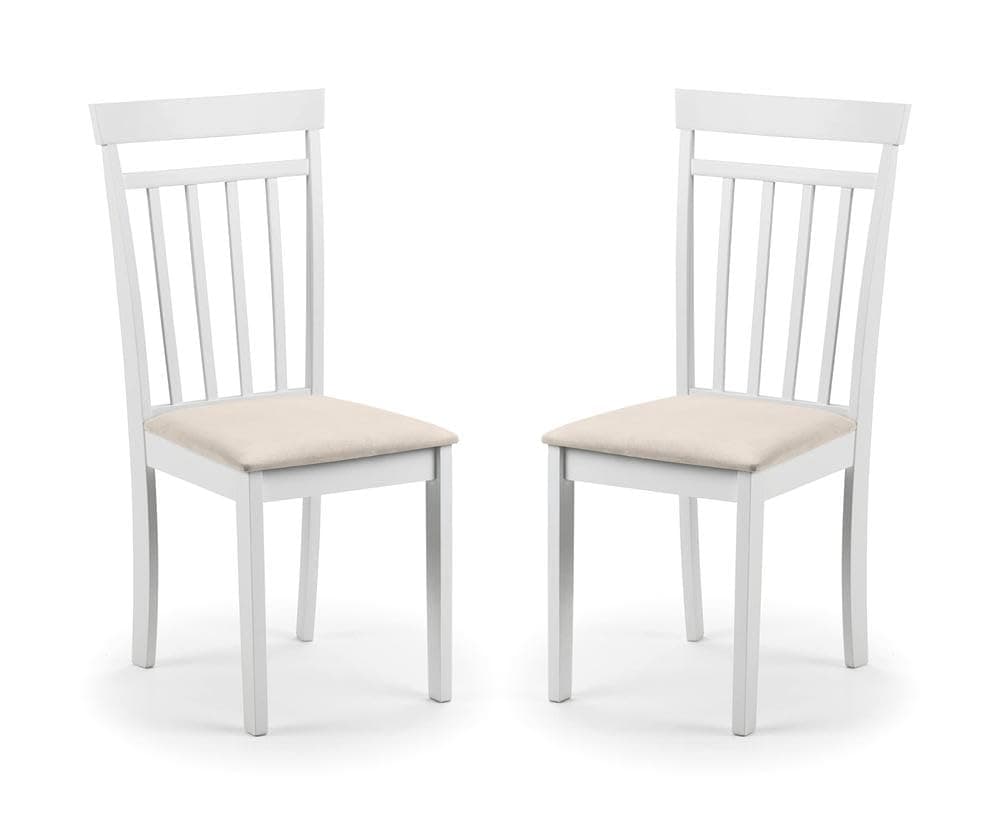 Julian Bowen White Wood Coast Dining Chairs Set of 2