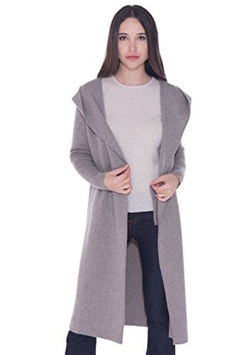 Women's 100% Pure Cashmere Coat Cardigan Overcoat- Double Button Full Length