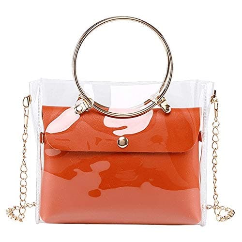Mdsfe Design Luxury Handbag Women Transparent Bucket Bag Clear PVC Jelly Small Shoulder Bag Female Chain Crossbody Messenger Bags - OR, a2