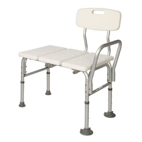 Bathtub Transfer Bench with Back/Handicap Bath Tub Chair with Adjustable Height/Bath Seat for Disabled, Elderly, Seniors