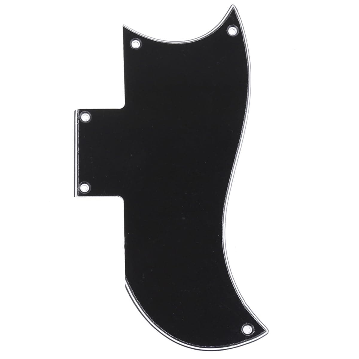 Pro 5-Hole Small Half Face Guitar Pickguard Compatible with USA Les Paul American SG, 3Ply Black