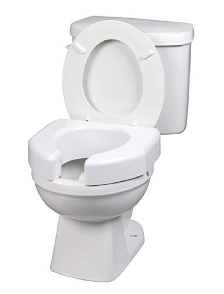 SP Ableware 725790000 Basic Open Front Elevated Toilet Seat, White