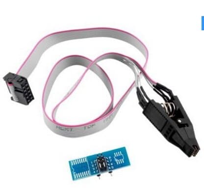 CEG Show Soic8 Sop8 Flash Chip Ic Test Clips Socket Adapter Ic Clamp for Tl866a Tl866cs for USB Universal Programmer Bios/24/25/93 with Ic Socket Adapter