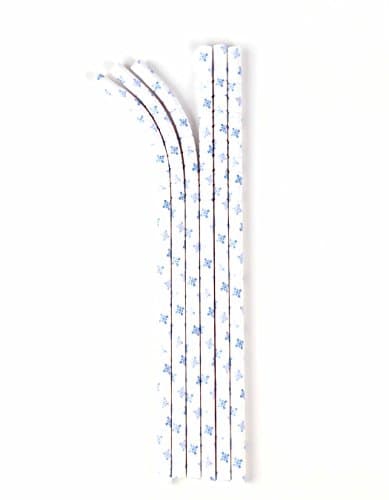 Aardvark Straws 61780117RET Paper Drinking Straws, White with Blue Snowflakes (Pack of 24)
