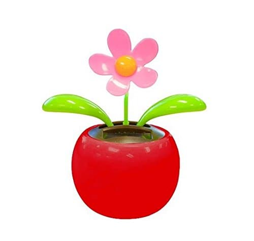 Cute Flip Flap Swing Solar Flower-red