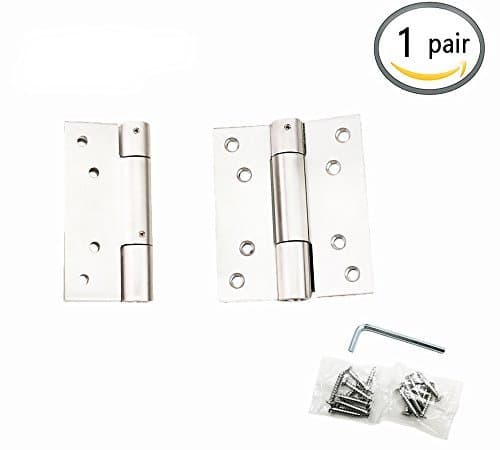 BTMB 2 Pcs 4'' Automatic Spring Self-Closing Hinges Stainless Steel Adjustable Door Hinges for Gate Cabinet Closet