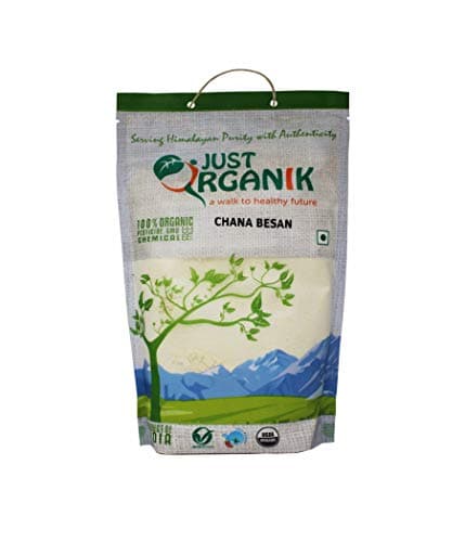 Just Organik Chana Besan (Gram Flour) 1 lb (454 gm), 100% Organic, GMO Free, Chemical Free, Pesticide Free, USDA Certified
