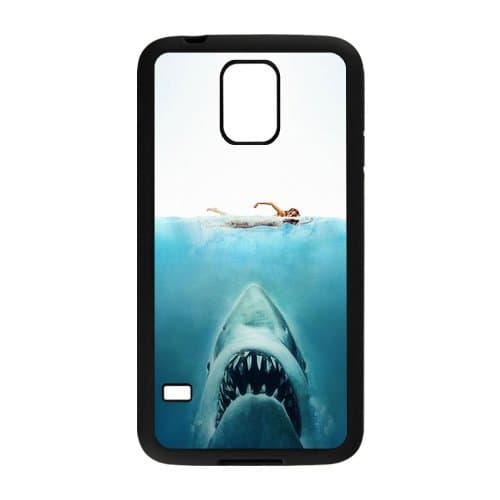 MeowStore Cool Sea Monster Big Teeth Jaw Shark Girl Floats Phone Case For Samsung Galaxy S5 Black