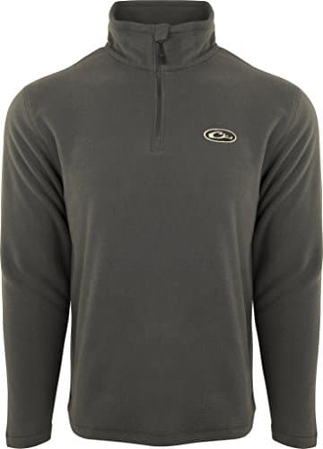 Drake Camp Fleece Gray Pullover 1/4 Zip , Large