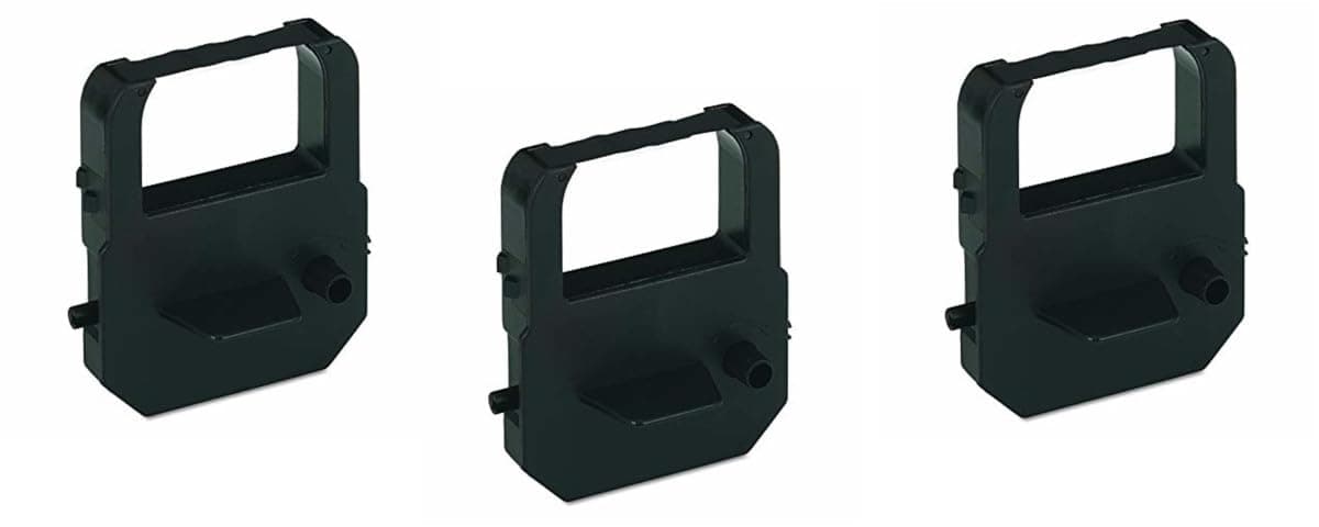 3-Pack Lathem VIS6011 Compatible Time Recorder Ribbon for 100E, 900E, 1000E, 1500E, 1600E, 5000EP, 7000E, 7500E, LT5000 - Black Ink