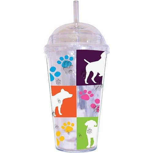 Little Gifts Dogs and Paws 18-Ounce Dome Etched Cup